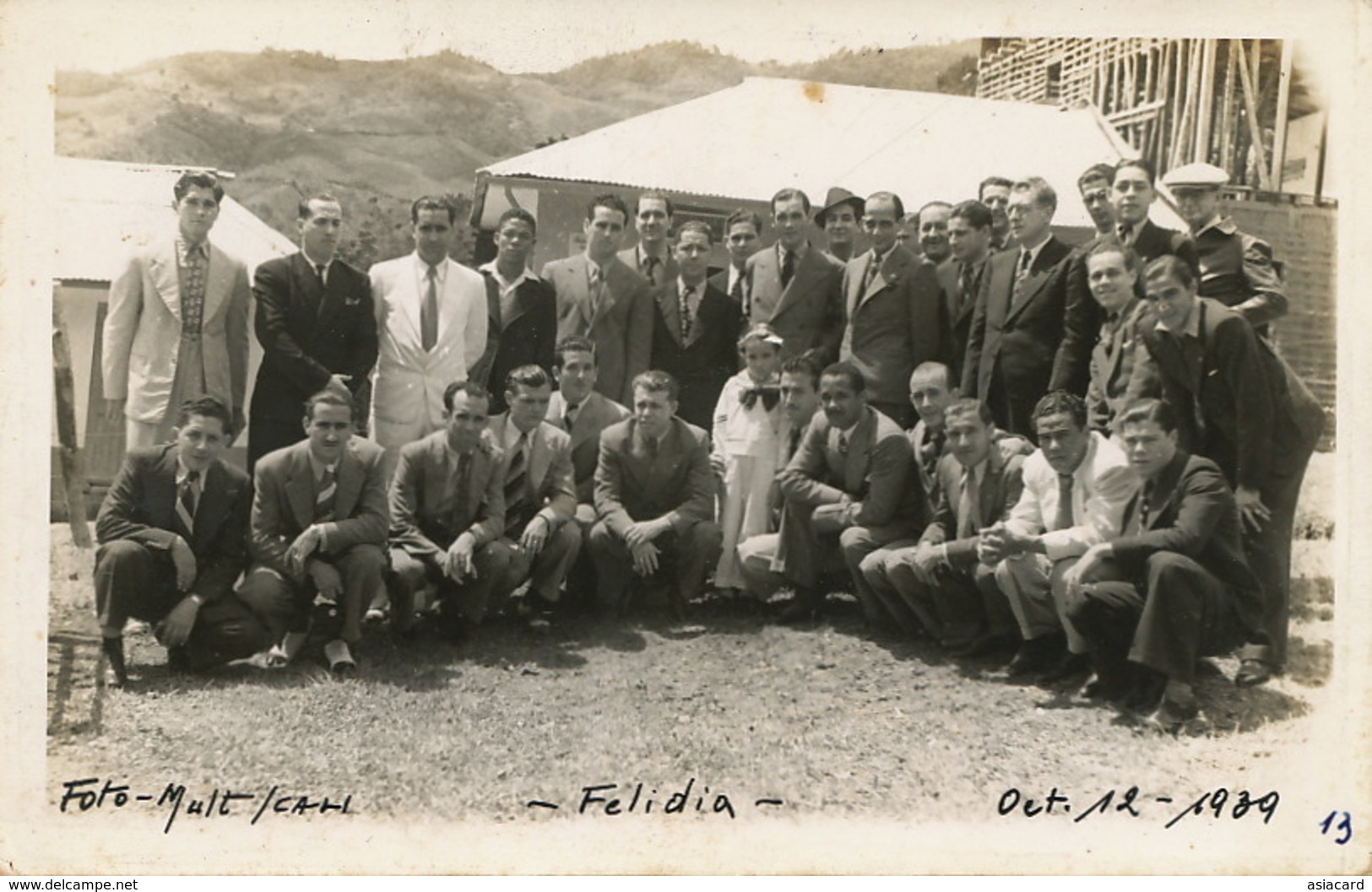 Real Photo  Felidia October 12 / 1939 . Fiesta De La Raza Cali . Vuelo Pro Faro De Colon . Cubanos De Visita - Colombie