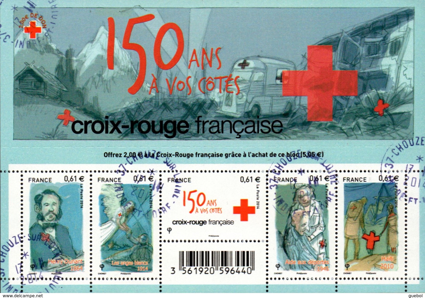 France Oblitération Cachet à Date BF N° F 4910 - Les 150 Ans De La Croix-Rouge - Gebraucht