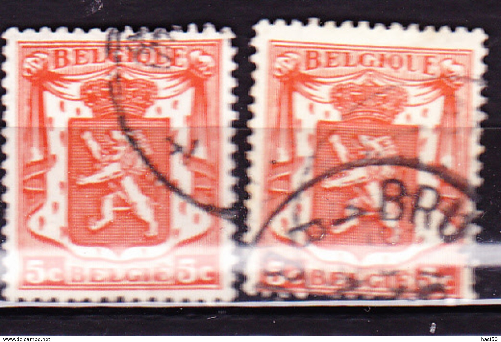 Belgien Belgium Belgique - Staatswappen (OBP: 419 + 419b) 1936 - Gest Used Obl - 1977-1985 Chiffre Sur Lion