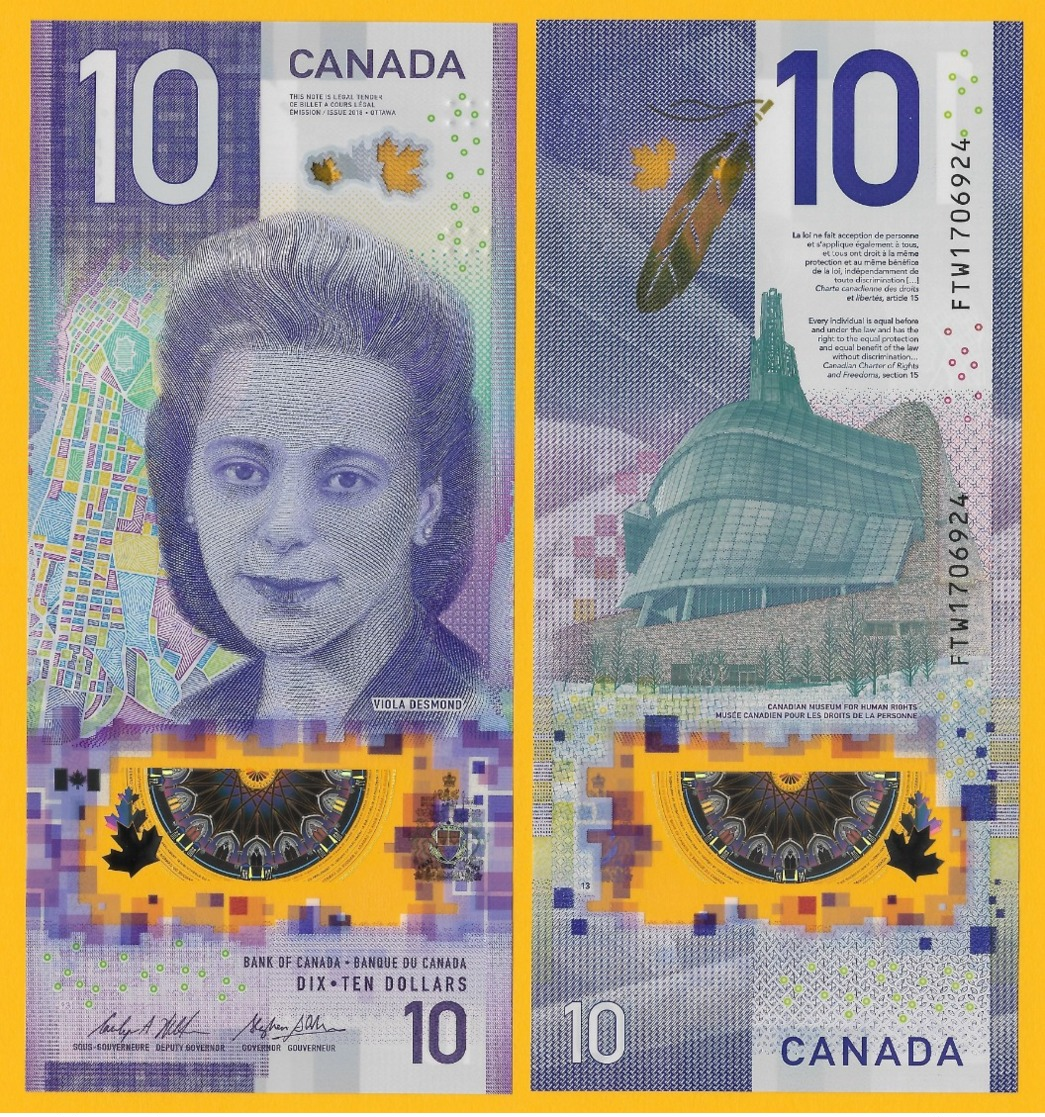 Canada 10 Dollars P-new 2018 UNC Polymer Banknote - Canada