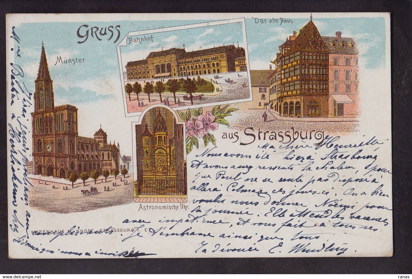 CPA Bas Rhin 67 Strasbourg Gruss Litho Circulé En 1899 - Straatsburg