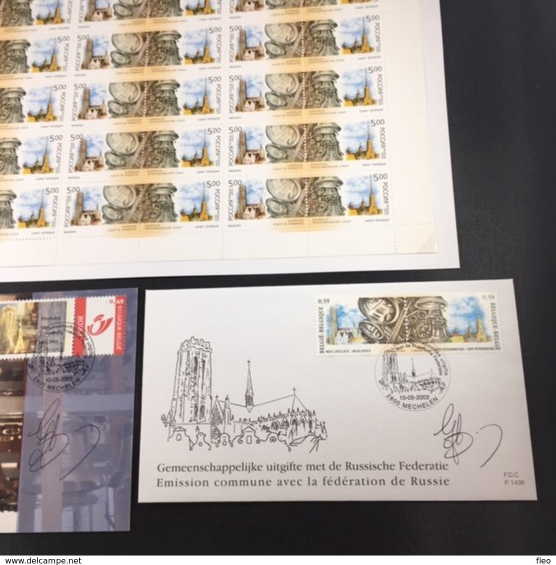 BELG.2003 3170/3171 Lot Postage Stamps ** ,Blocs ,Maxicards Etc "Bells Of Mechelen-St.Petersburg" - 2001-2010