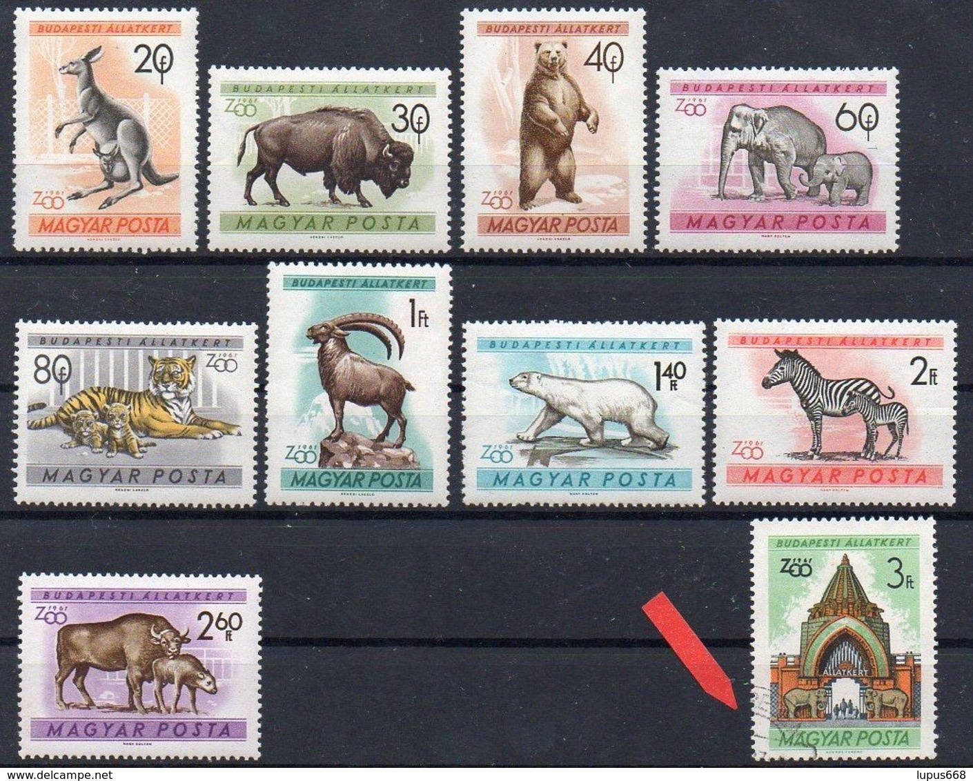 Ungarn 1961  MiNr. 1727- 1735 **/ Mnh , MiNr. 1736  O/ Used ;  Budapester Tiergarten - Other & Unclassified