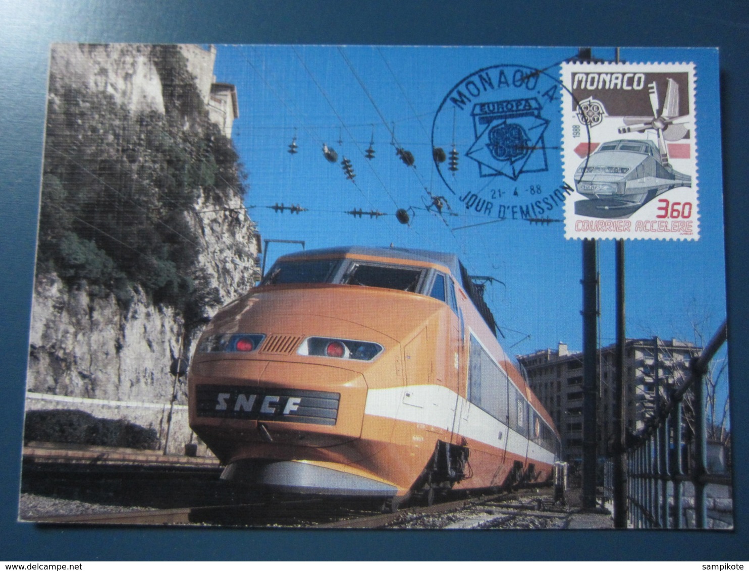 Carte Premier Jour 21 Avril 1988 Monaco Europa - Trains