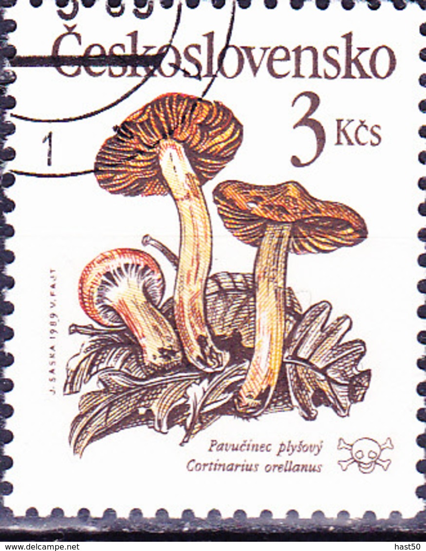 Tschechoslowakei CSSR - Orangefuchsiger Schleierling (Cortinarius Orellanus) (MiNr: 3020) 1989 - Gest Used Obl - Used Stamps
