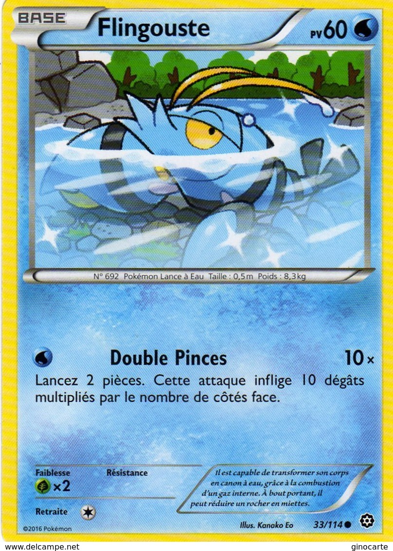 Carte Pokemon 33/114 Flingouste 60pv 2016 - Altri & Non Classificati