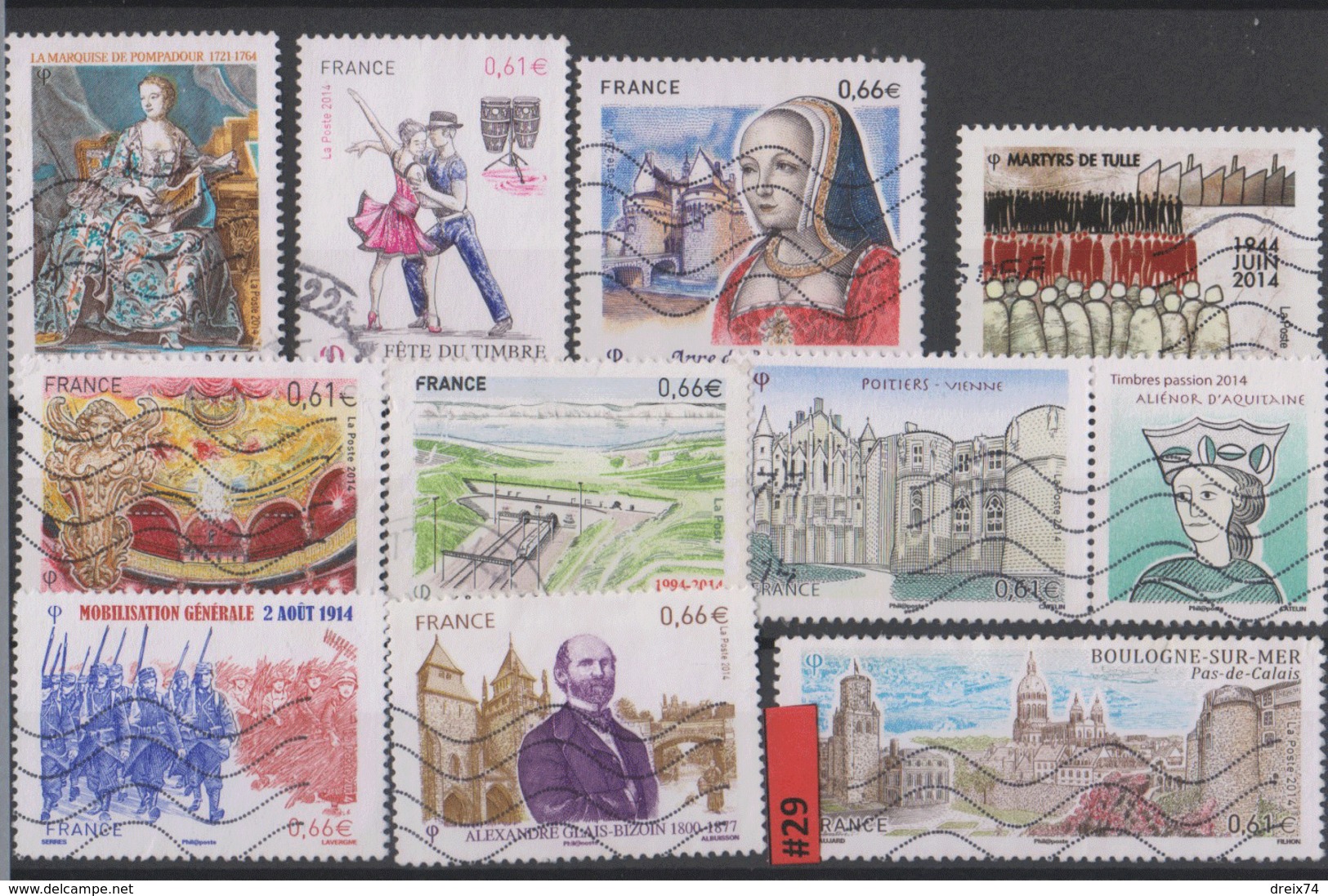#29 FRANCE - 2014 Lot Timbres Oblitérés - Used Stamps - Used Stamps