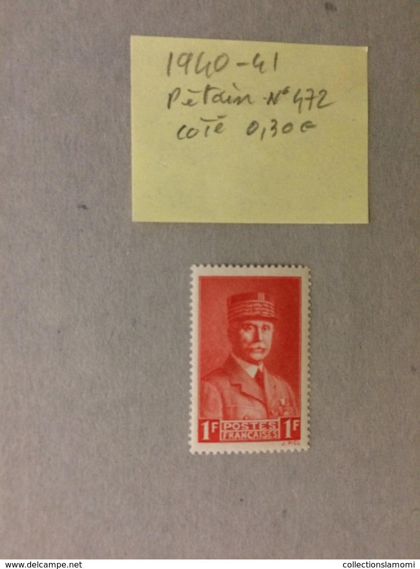 Pétain (État Français)1941 - Y&T N°472 Timbre Neuf, Coté 0,30€(Tous En Très Bon état Garantie) - 1941-42 Pétain