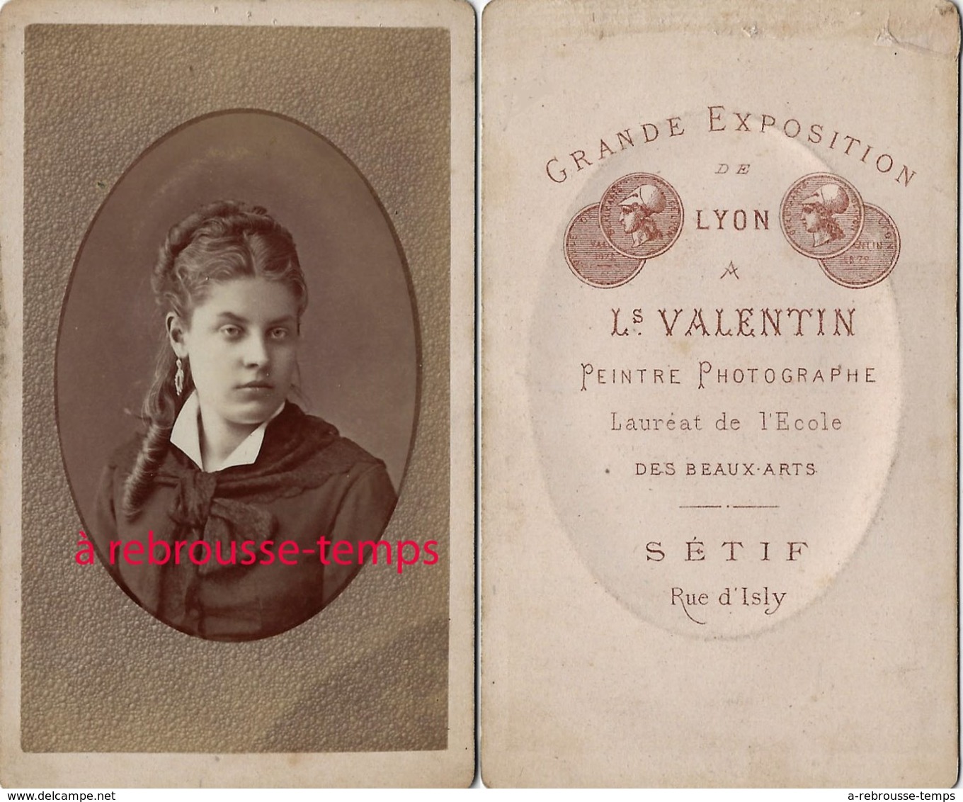 ALGERIE-CDV- Portrait D'une Jeune Femme-photo L. Valentin à Sétif - Old (before 1900)