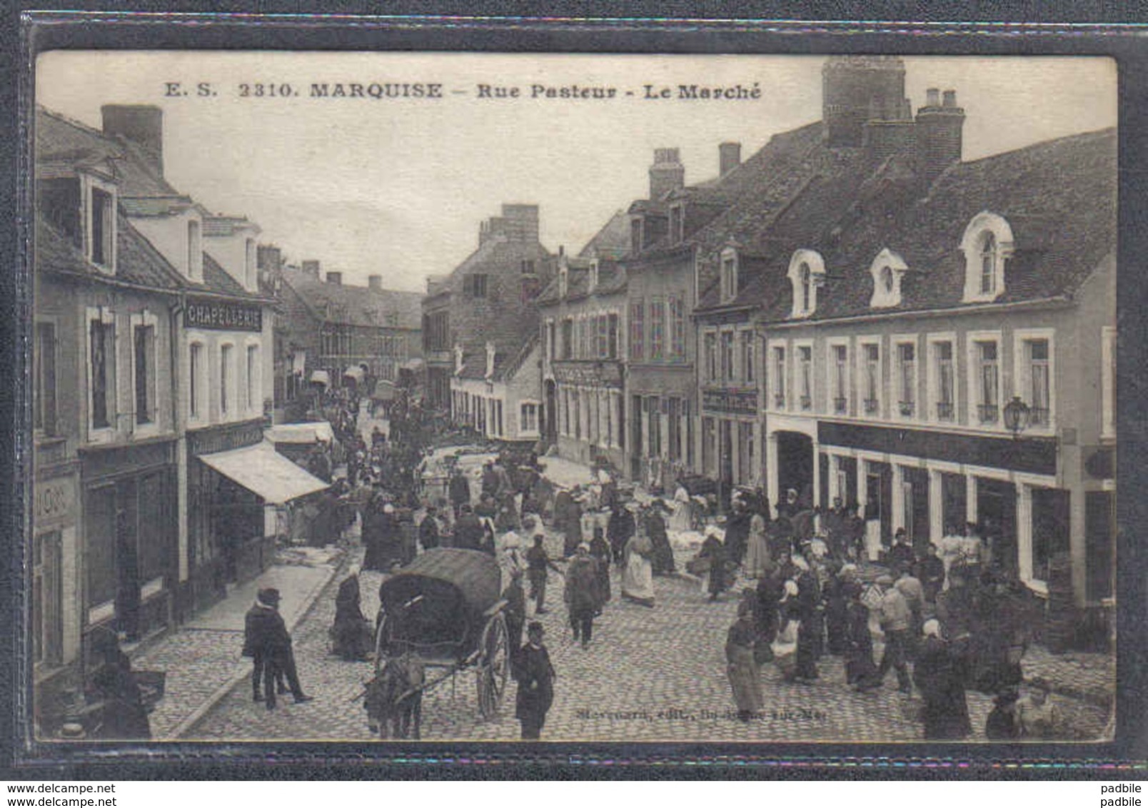 Carte Postale 62. Marquise  Le Marché Rue Pasteur Trés Beau Plan - Autres & Non Classés