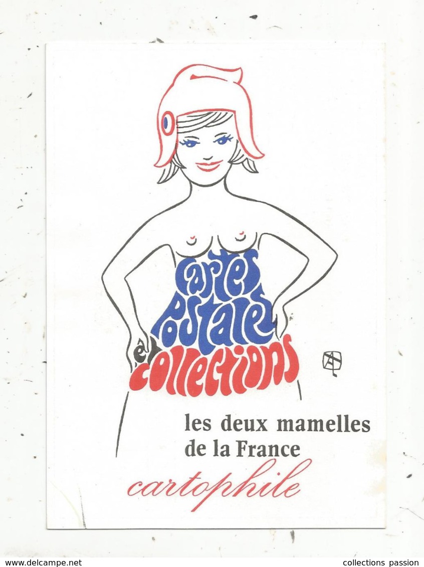 Cp,illustrateur,signée Albert Thinlot, Les Deux Mamelles De La France Cartophile ,voyagée 1984 - Thinlot, Albert