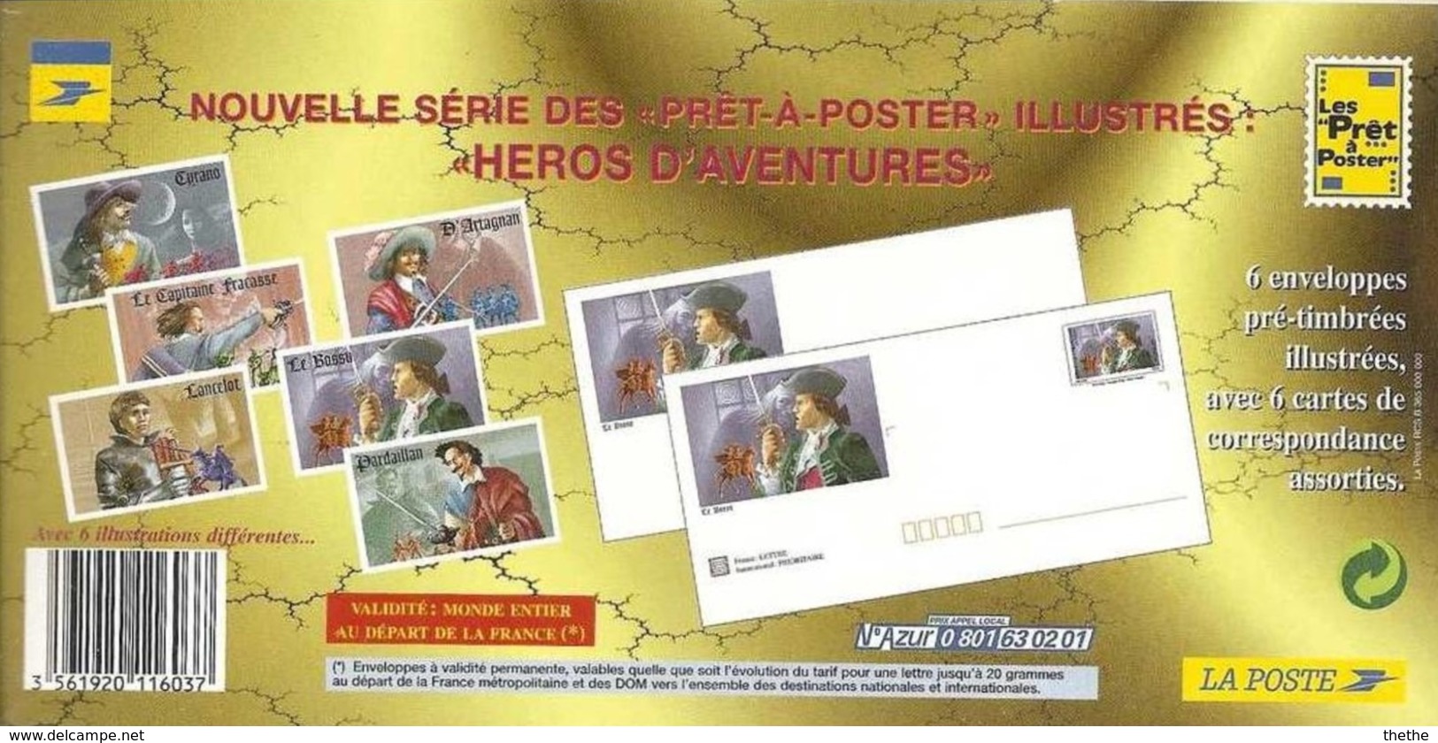 PAP - "HEROS D'AVENTURES" (6) - Collections & Lots: Stationery & PAP