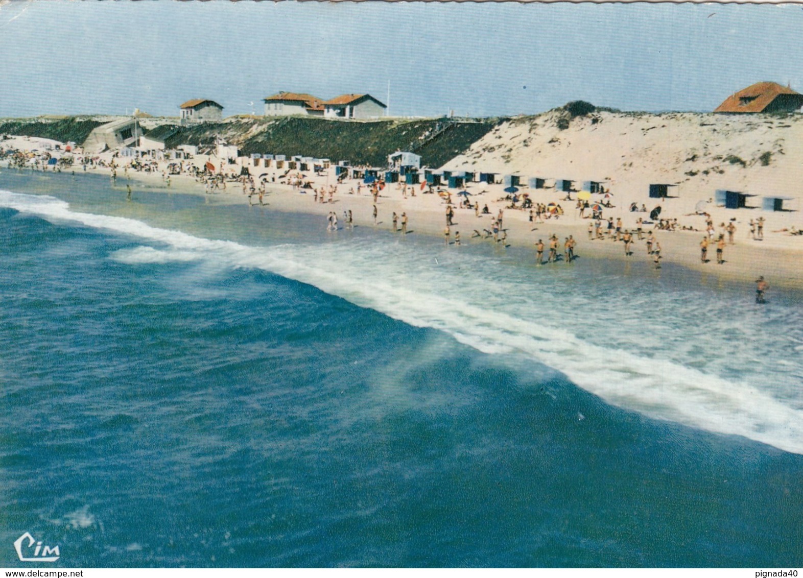 Cp , 40 , MIMIZAN-PLAGE , Vue Aérienne , La Plage Sud - Mimizan Plage