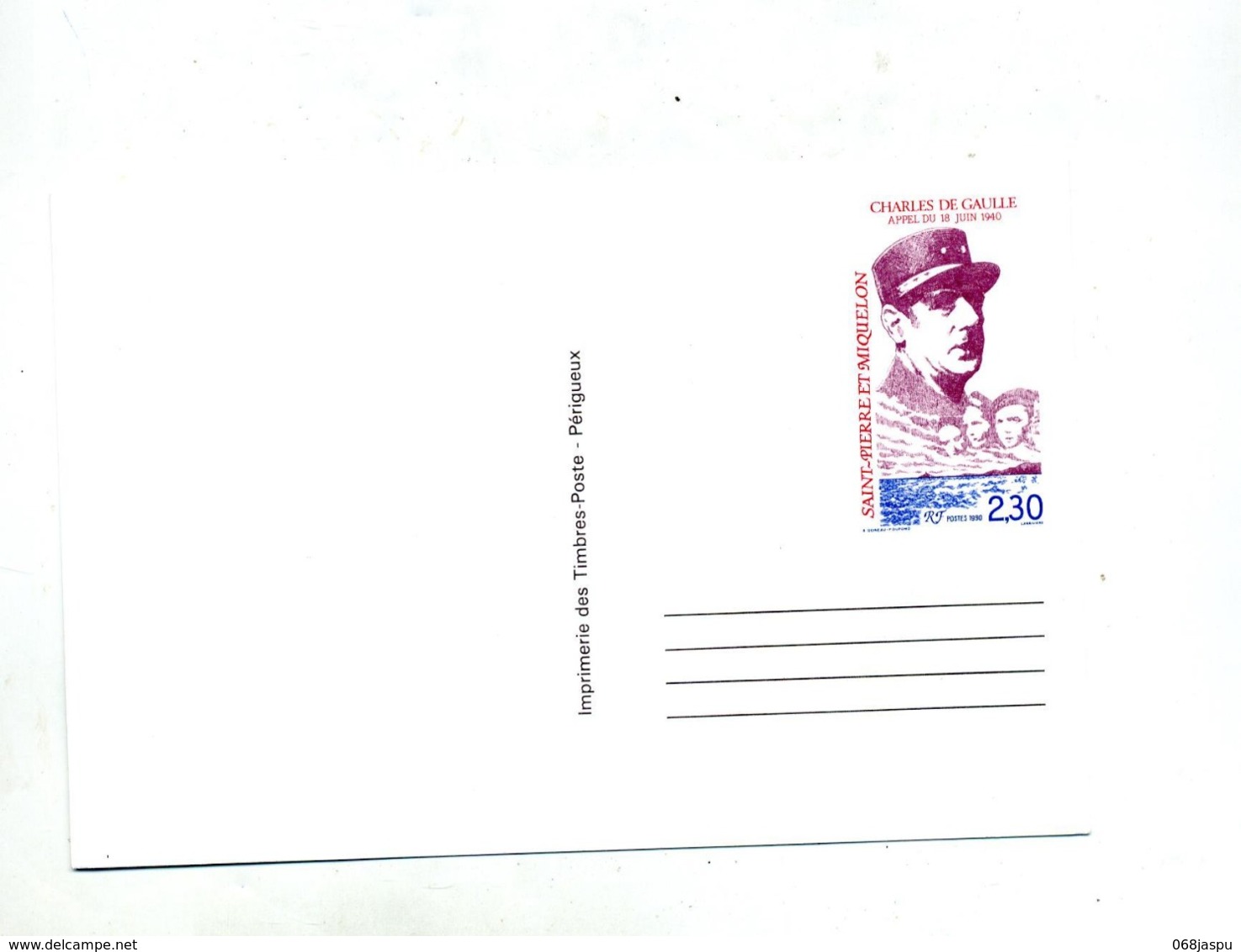 Carte Postale 2.30 De Gaulle - Ganzsachen