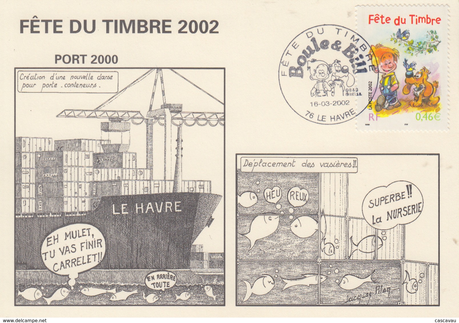 Carte  Locale  1er  Jour    FRANCE   FETE  Du  TIMBRE   LE  HAVRE   2002 - Stamp's Day