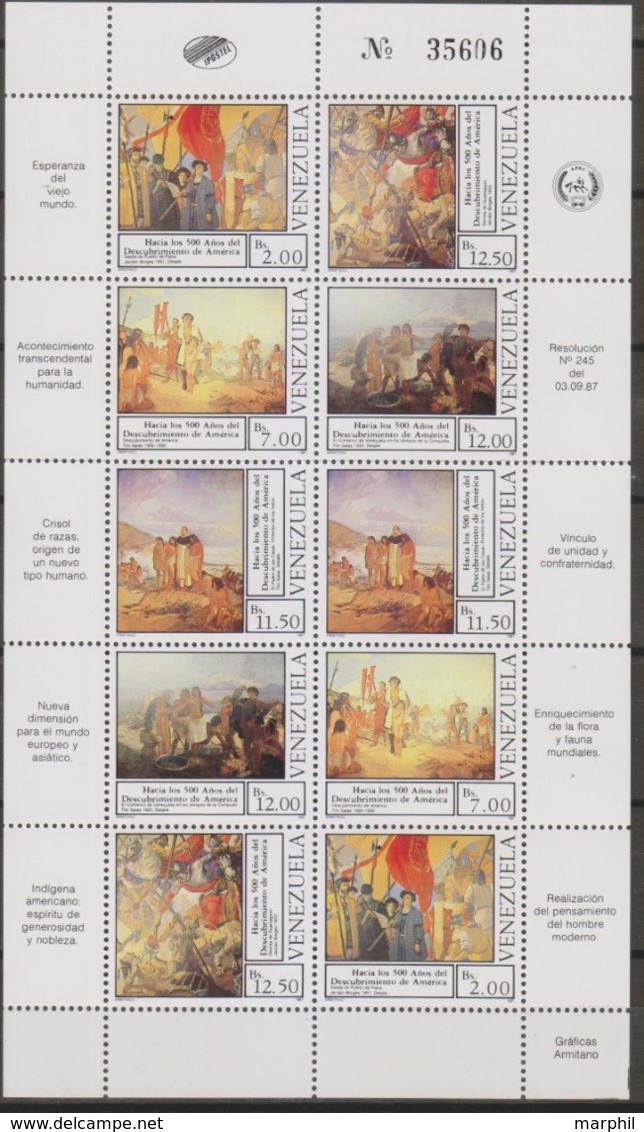 Venezuela 1987 MiN"2422 Block MNH - Venezuela