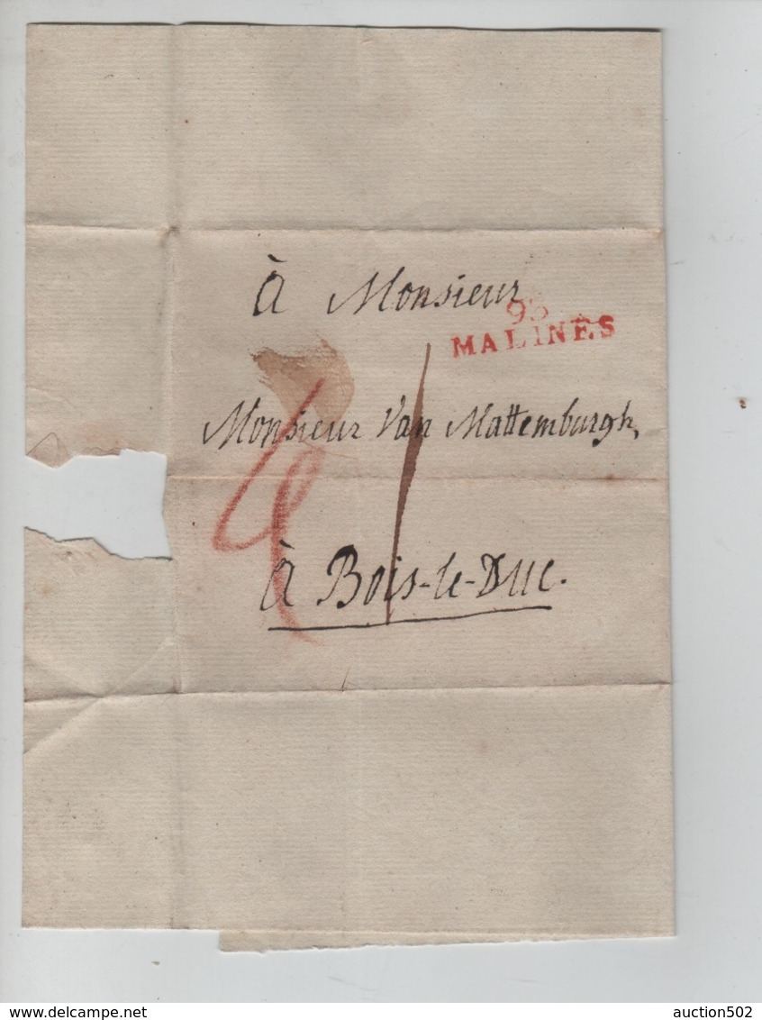 PR7494/ LSC Griffe 95/ Malines > Bois-Le-Duc Port I - 1794-1814 (Période Française)