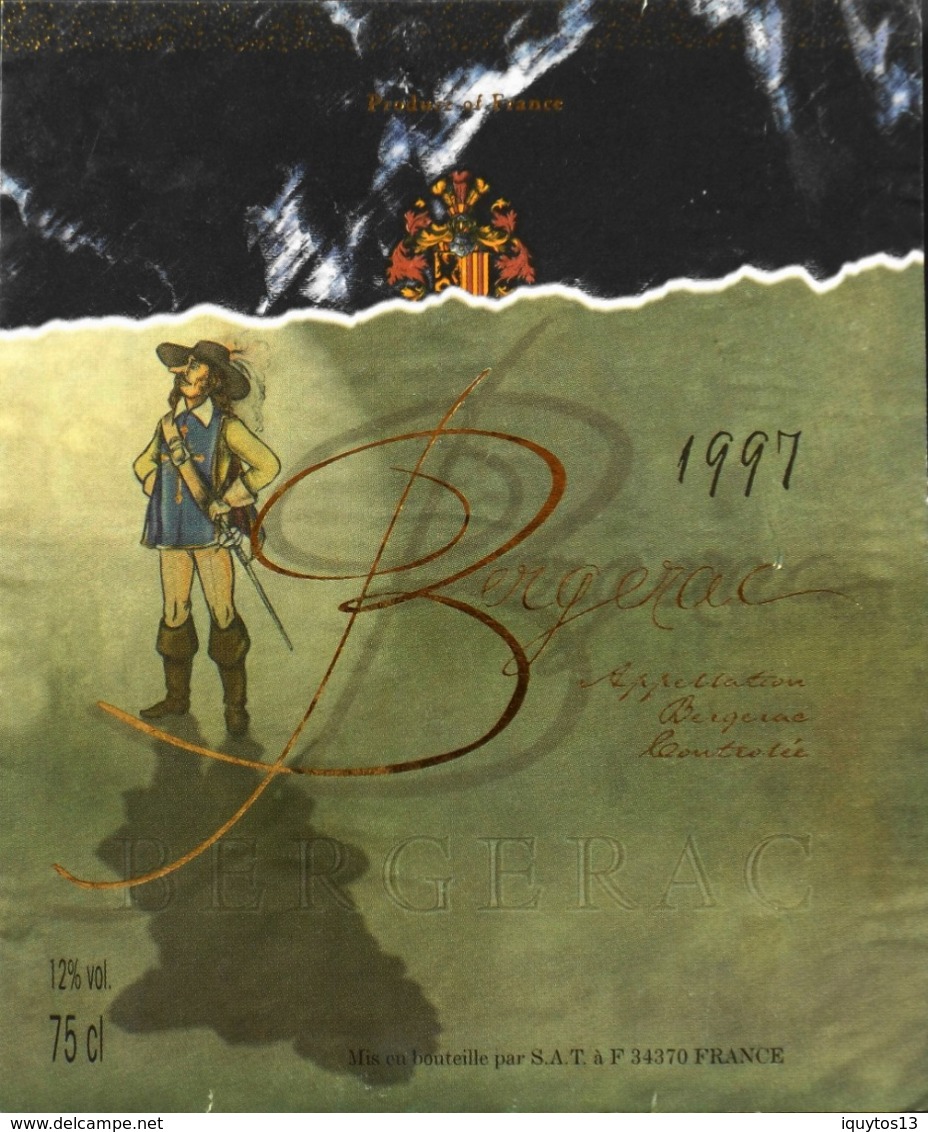 ETIQUETTE De VIN - CYRANO - Bergerac 1997 - 12° - 75cl - TBE - Bufones