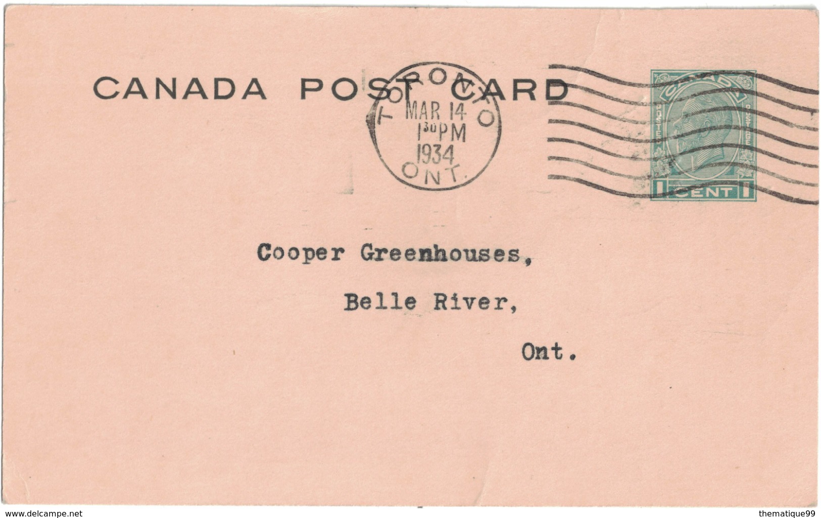 Entier Postal Du Canada 1934 Illustré Enregistreur De Température - Climat & Météorologie