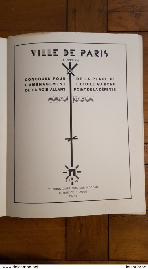 RARE VILLE DE PARIS EDITIONS D'ART CHARLES MOREAU CONCOURS POUR AMENAGEMENT VOIE 35 PAGES ET 54 PLANCHES PARFAIT ETAT - Autres & Non Classés