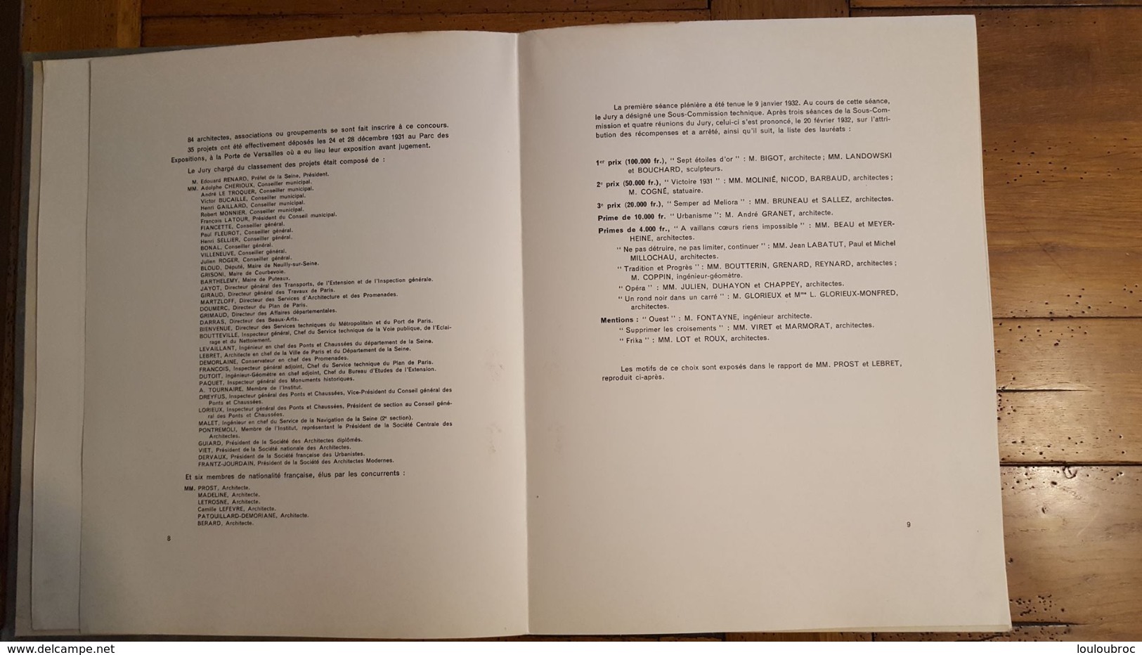 RARE VILLE DE PARIS EDITIONS D'ART CHARLES MOREAU CONCOURS POUR AMENAGEMENT VOIE 35 PAGES ET 54 PLANCHES PARFAIT ETAT - Autres & Non Classés