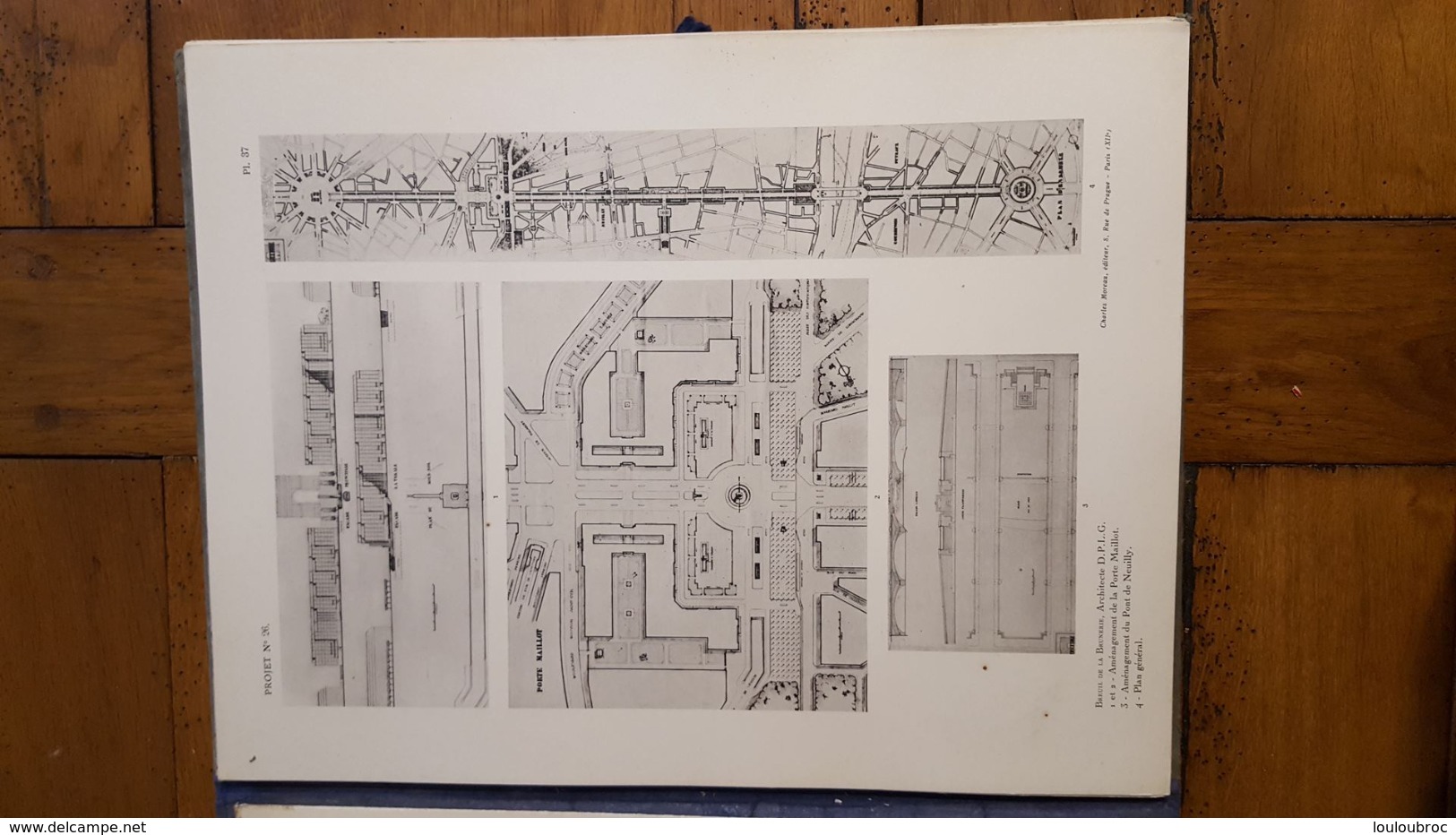 RARE VILLE DE PARIS EDITIONS D'ART CHARLES MOREAU CONCOURS POUR AMENAGEMENT VOIE 35 PAGES ET 54 PLANCHES PARFAIT ETAT