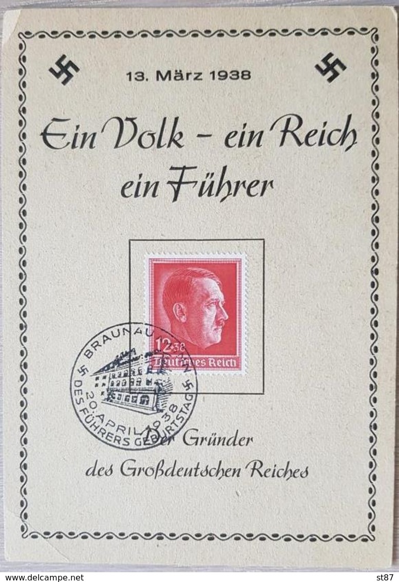 Germany Hitler 1938 Ein Volk Ein Reich Ein Führer - Altri & Non Classificati