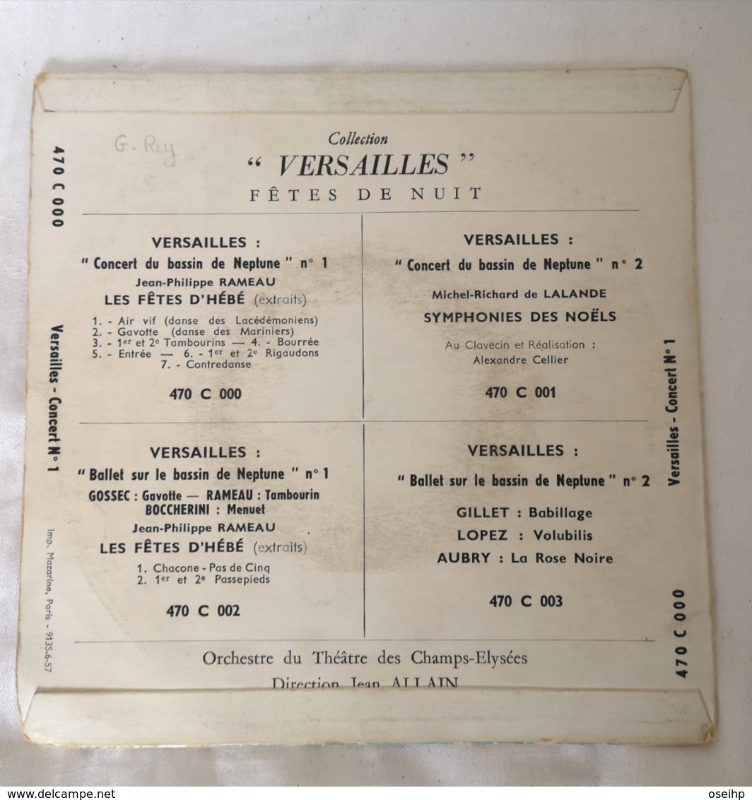 VERSAILLES Concert Du Bassin De Neptune N° 1 Jean Philippe Rameau Les Fêtes D'Héné Ducretet Thomson Lemoine Jean Allain - Klassik