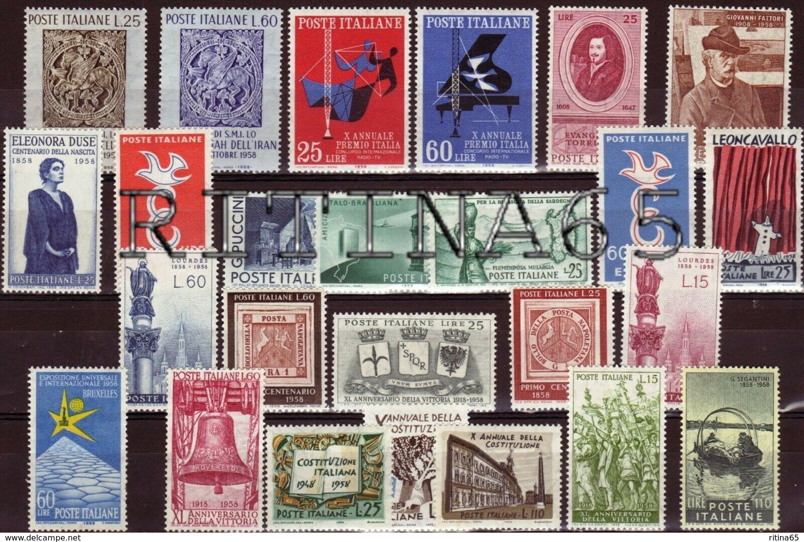 REPUBBLICA !!! 1958 ANNATA COMPLETA NUOVA MNH** 25 VALORI !!! - Années Complètes