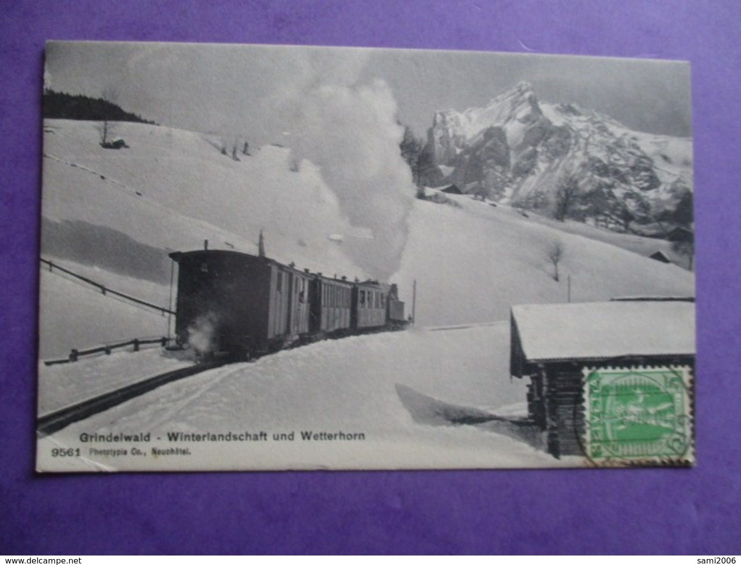 CPA SUISSE GRINDELWALD WINTERLANDSCHAFT UND WETTERHORN TRAIN NEIGE - Grindelwald