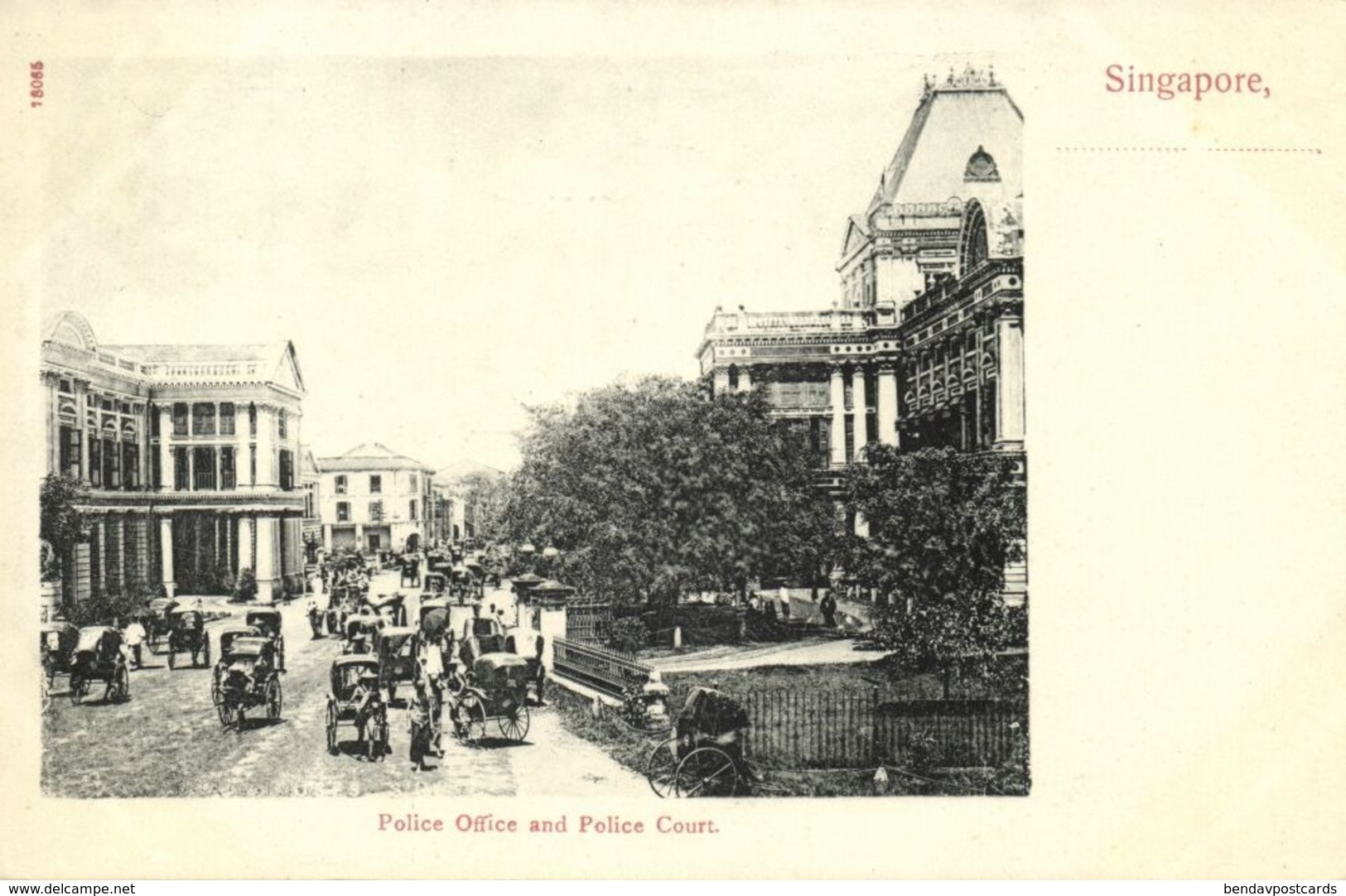 Singapore, Police Office And Police Court (1899) Postcard - Singapore