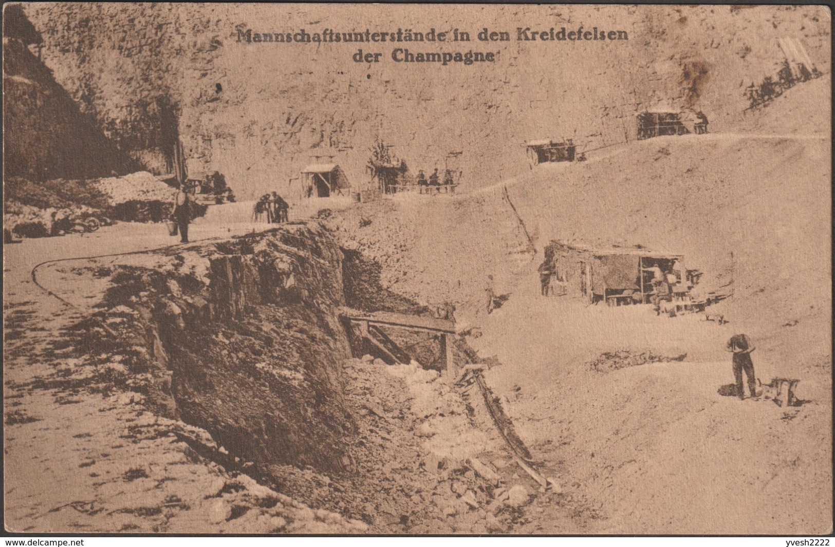 Allemagne 1916. Carte De Franchise Militaire. Occupation De La France. Mines Calcaires / Craie En Champagne - Autres & Non Classés