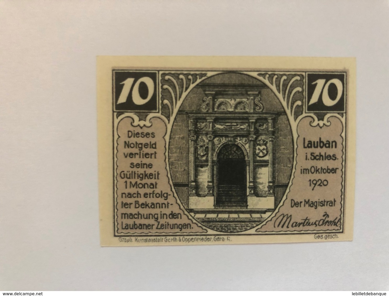 Allemagne Notgeld Lauban 10 Pfennig - Collections