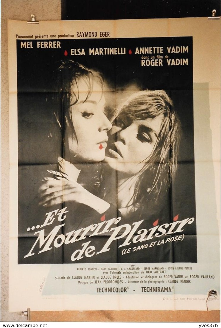 "Et Mourir De Plaisir" Roger Vadime...1960 - 120x160 - TTB - Plakate & Poster