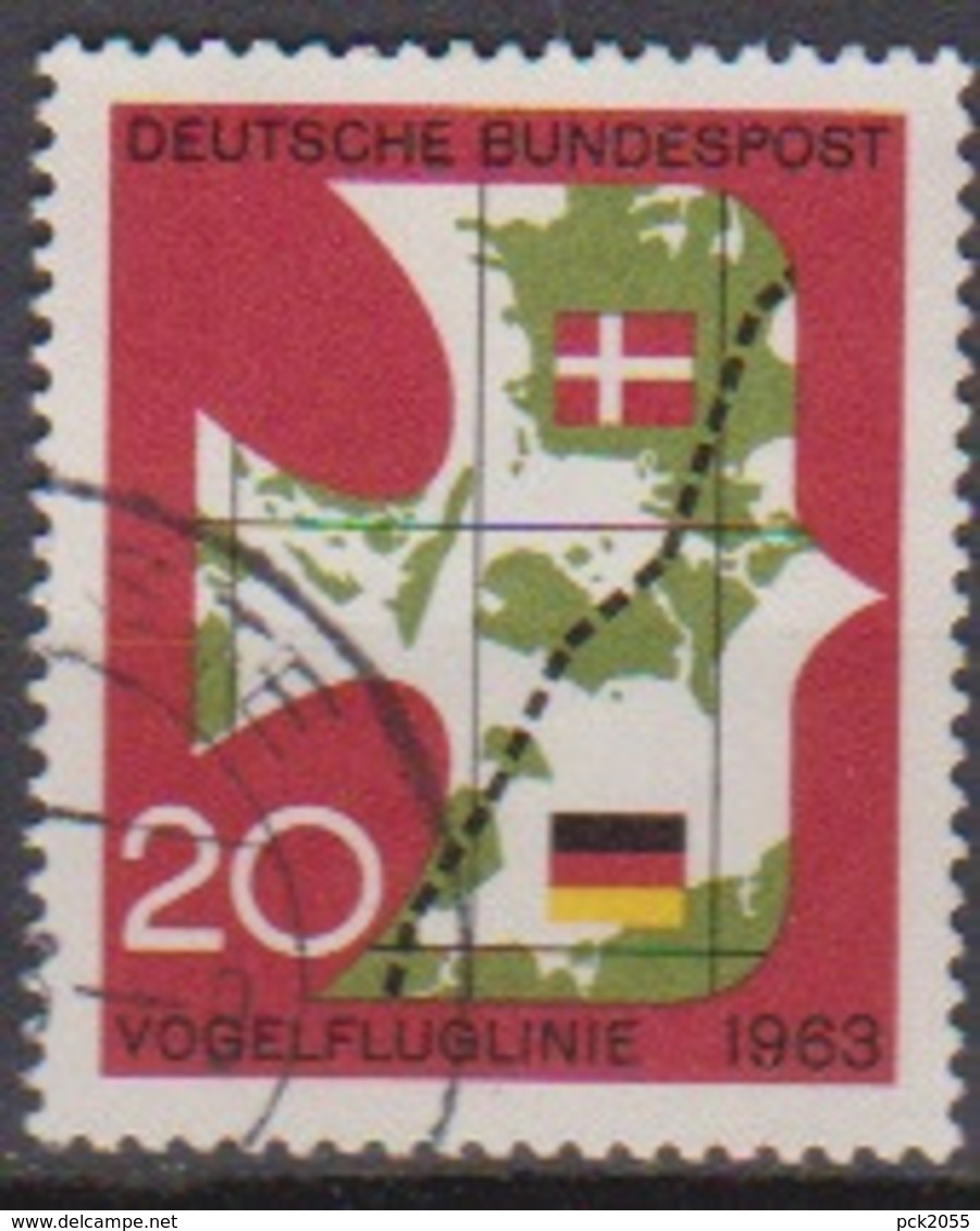 BRD 1963 MiNr.399 Einweihung Der Vogelfluglinie Deutschland - Kopenhagen ( A676 ) Günstige Versandkosten - Gebraucht