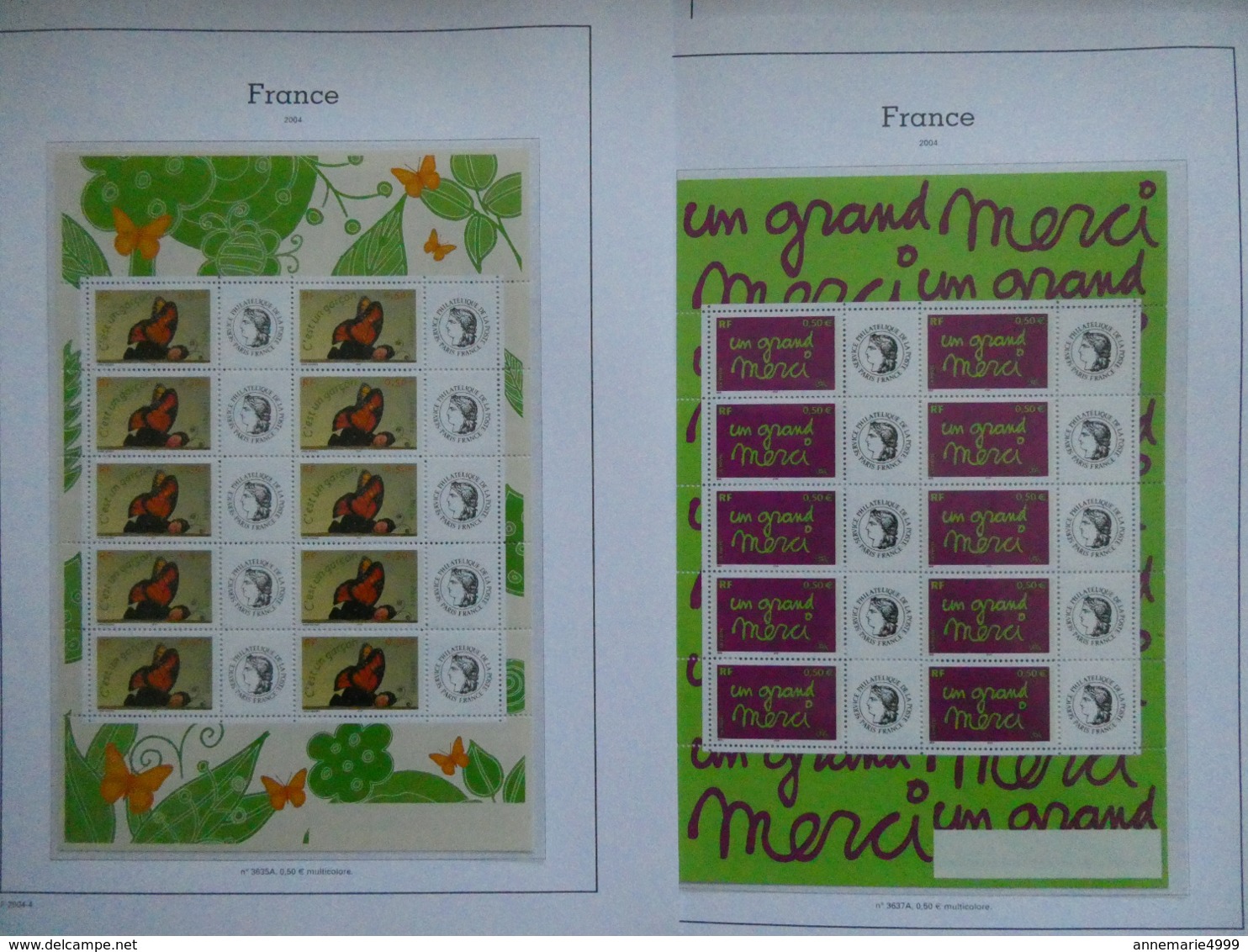 FRANCE  TIMBRES PERSONNALISES Collection des blocs très avancée entre 2001 et 2007 Faciale 259 € moins 50 %