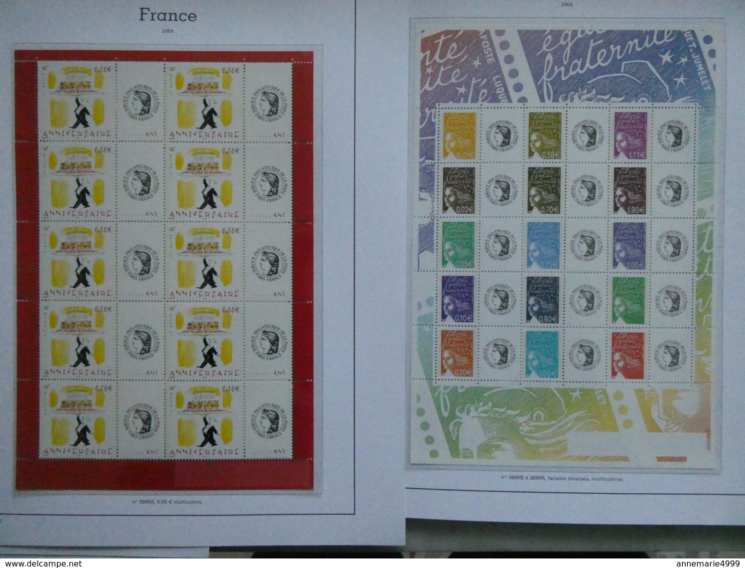 FRANCE  TIMBRES PERSONNALISES Collection des blocs très avancée entre 2001 et 2007 Faciale 259 € moins 50 %