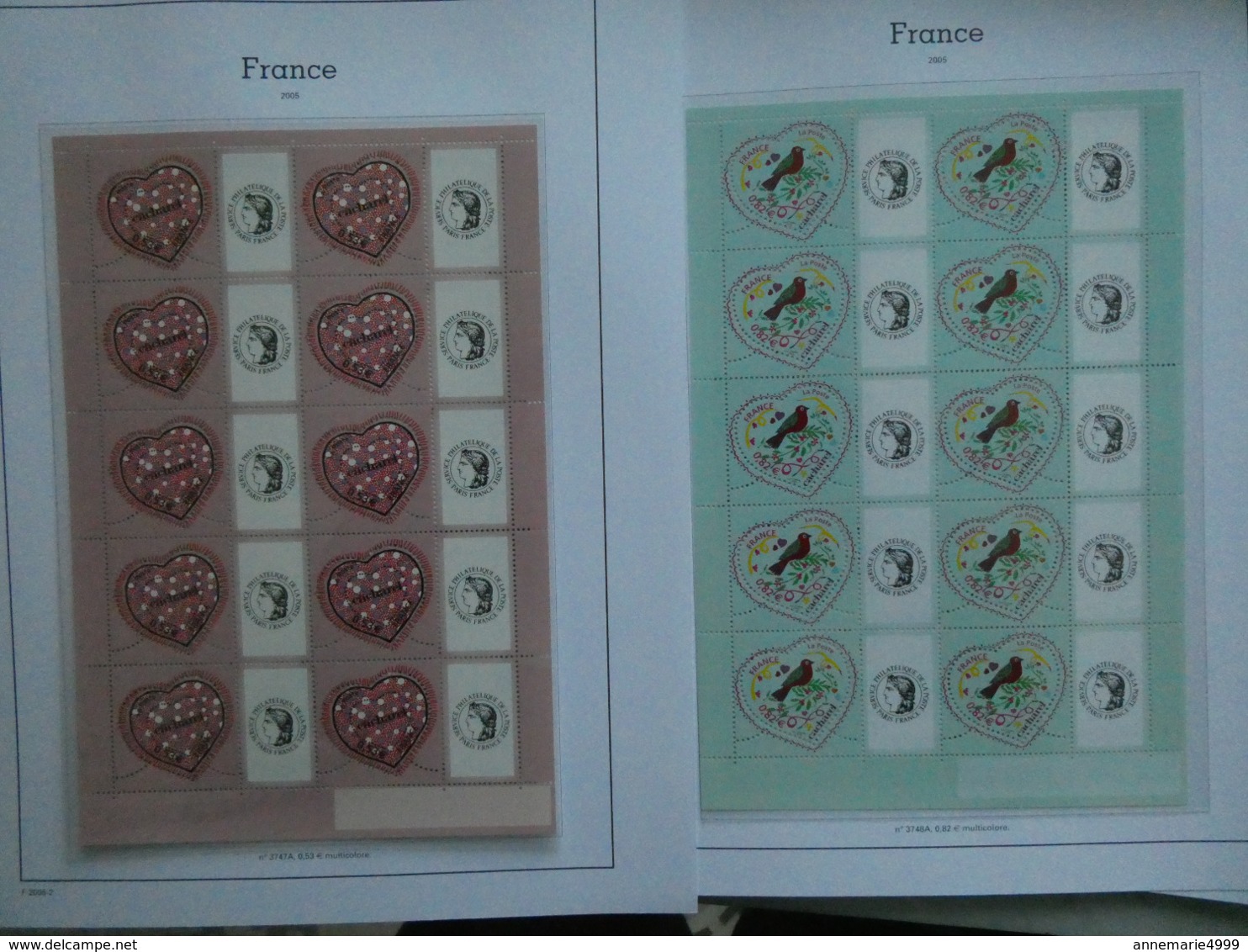 FRANCE  TIMBRES PERSONNALISES Collection des blocs très avancée entre 2001 et 2007 Faciale 259 € moins 50 %