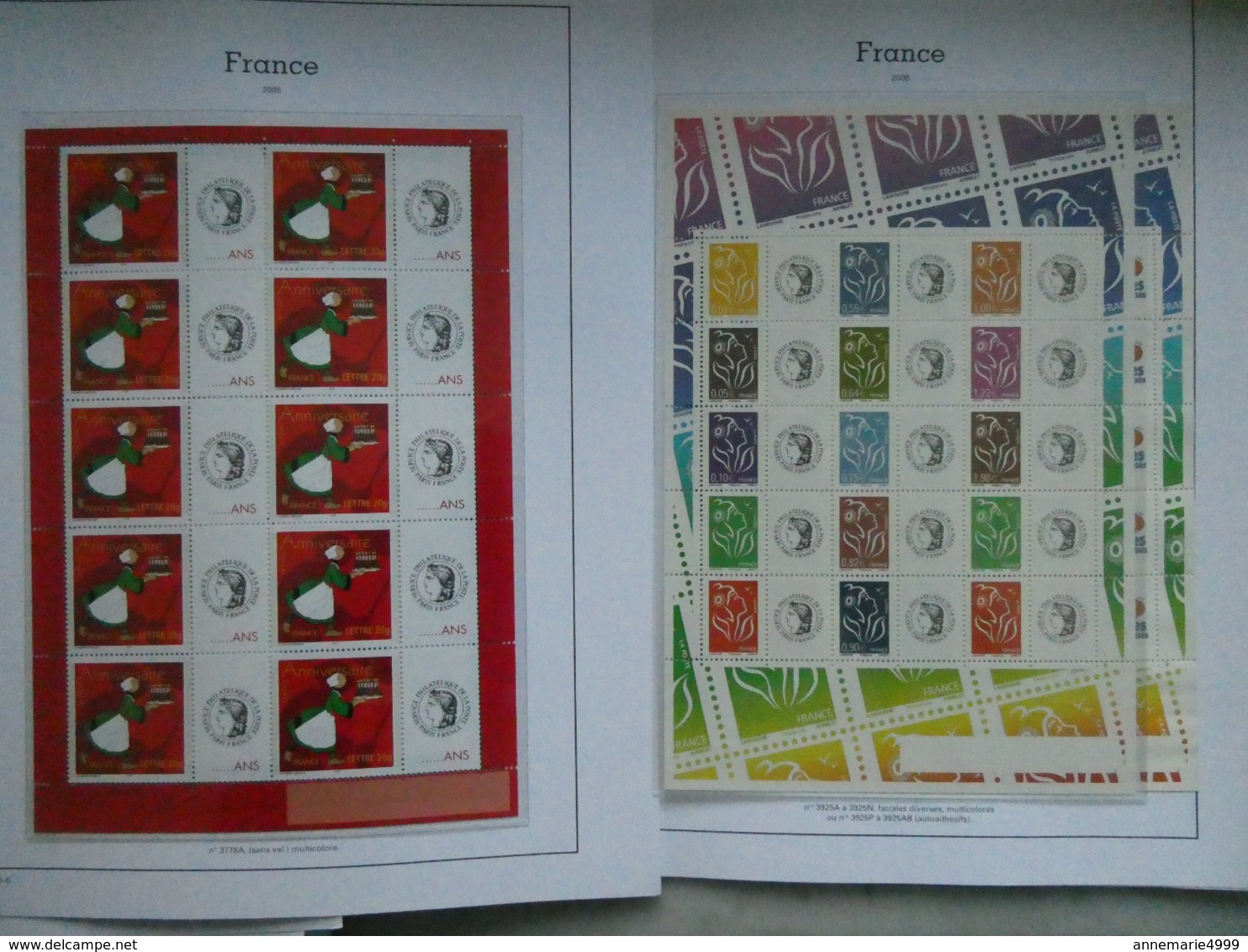 FRANCE  TIMBRES PERSONNALISES Collection des blocs très avancée entre 2001 et 2007 Faciale 259 € moins 50 %