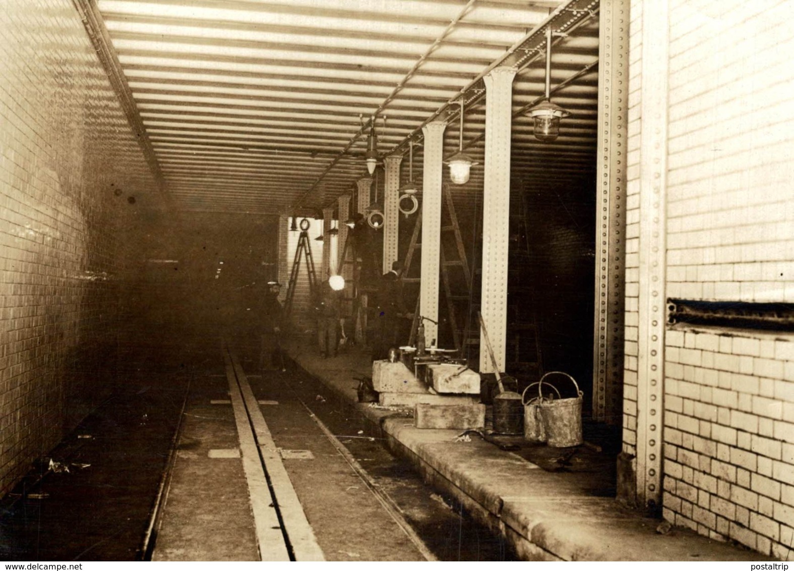 UNDERGROUND TRAMWAY LONDON RAILWAY TRAIN TREN CHEMIN DE FER 15*11CM Fonds Victor FORBIN 1864-1947 - Trenes