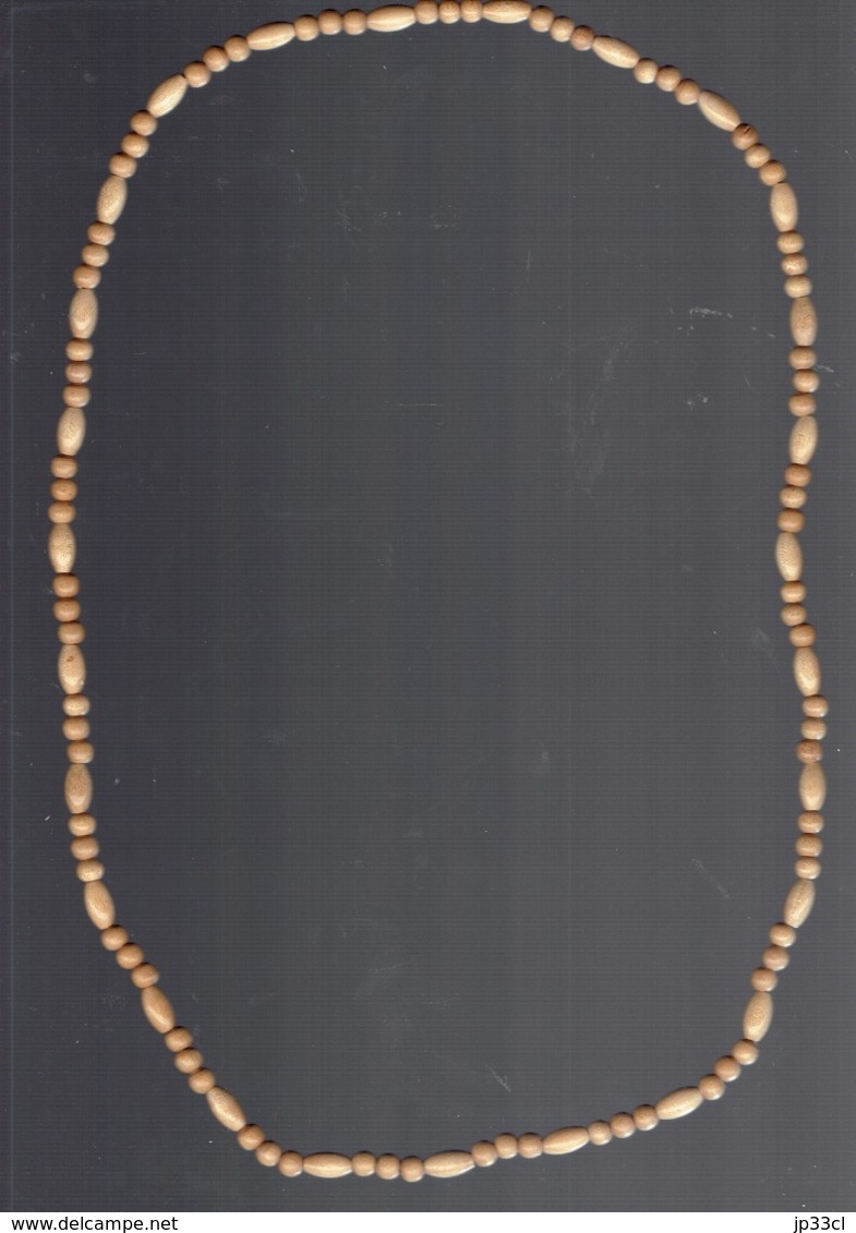 Ancien Collier De Perles De Bois (poids : 11 Gr. - Longueur 38 Cm) - Collares/Cadenas