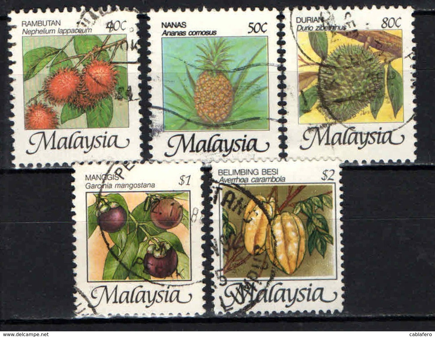 MALESIA - 1986 -  FRUTTI DELLA MALESIA - USATI - Malesia (1964-...)