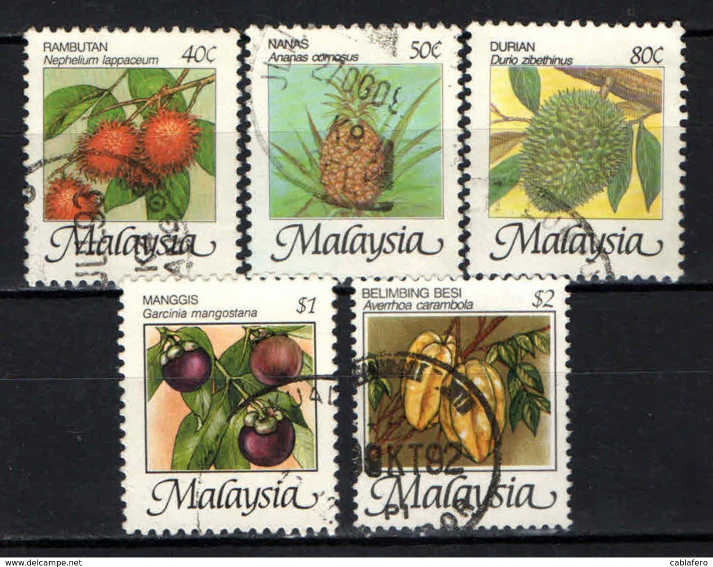 MALESIA - 1986 -  FRUTTI DELLA MALESIA - USATI - Malaysia (1964-...)