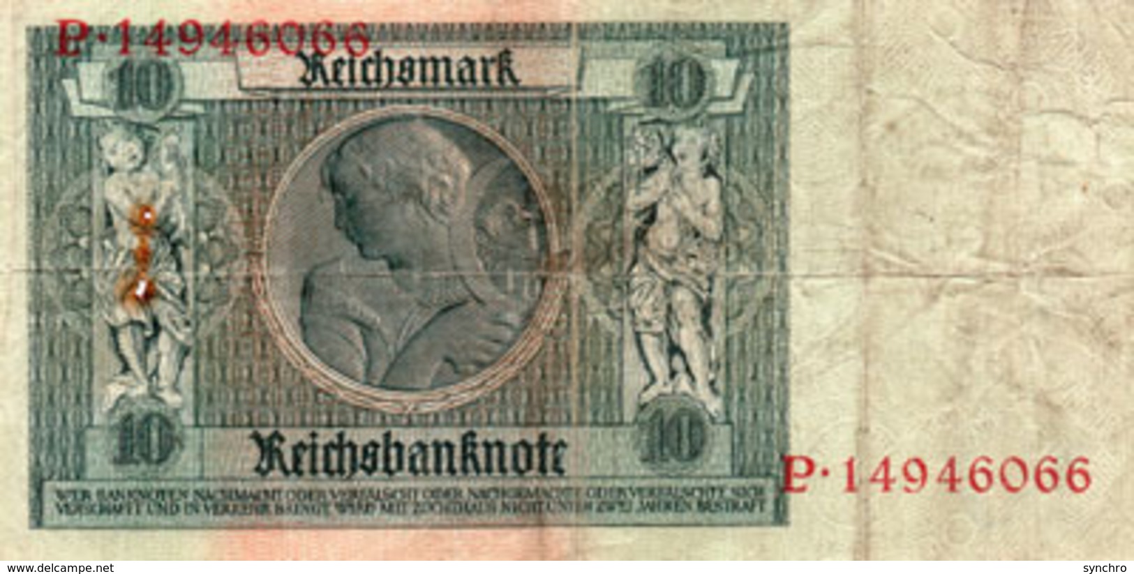 Allemagne 1929 ; 10 Reichsmark Plis Circulé - 10 Mark