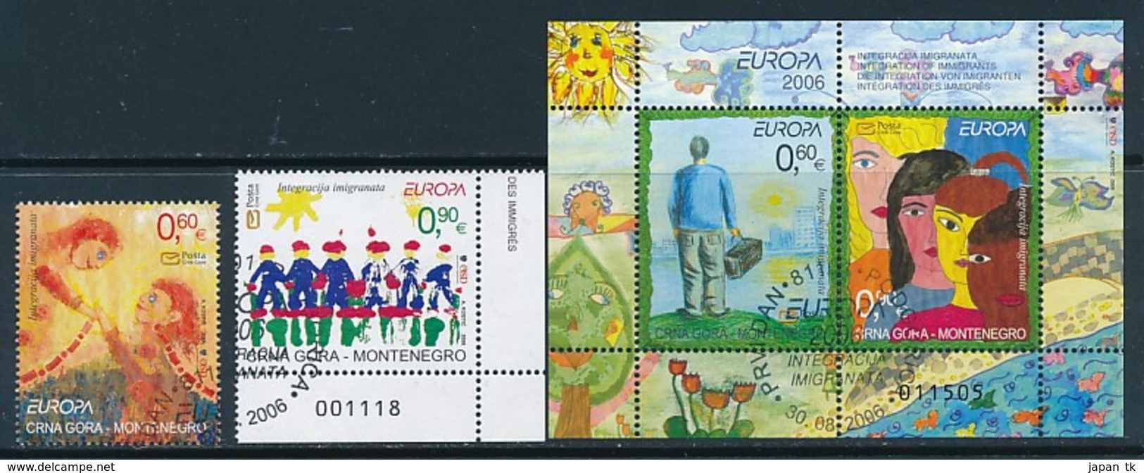 MONTENEGRO  Mi.Nr. 125-126, Block 5   EUROPA CEPT "Integration" 2006 - Used - 2006