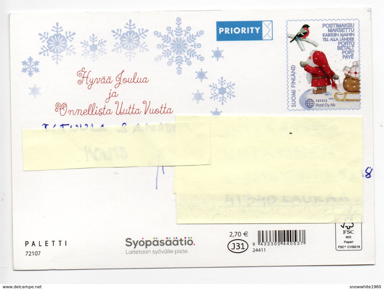 Postal Stationery CANCER FOUNDATION - FINLAND - Postage Paid  - GNOME & BULLFINCHES - STAMP GNOME & BULLFINCH - Interi Postali
