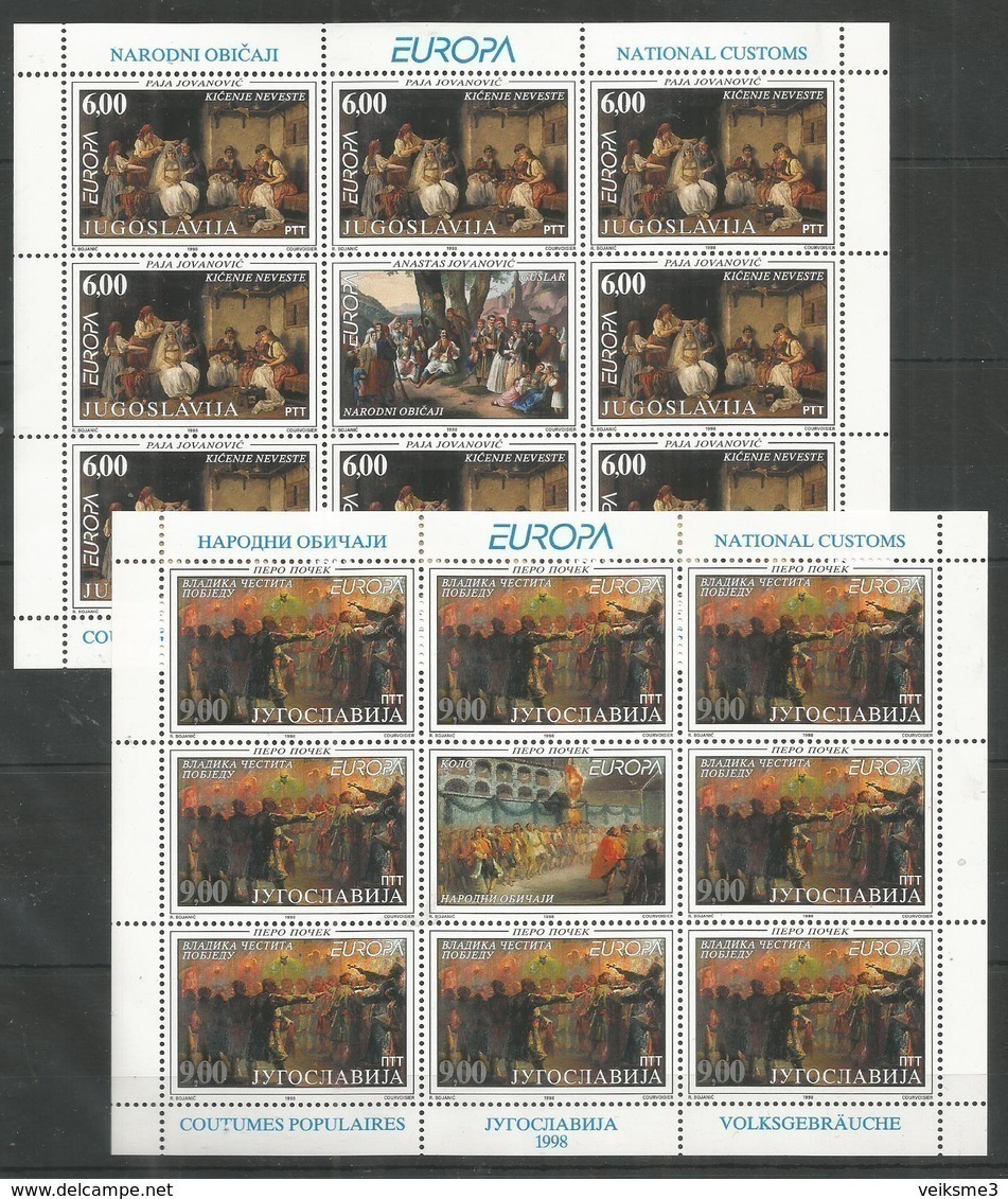 8x YUGOSLAVIA - MNH - Europa-CEPT - Art - 1998 - 1998