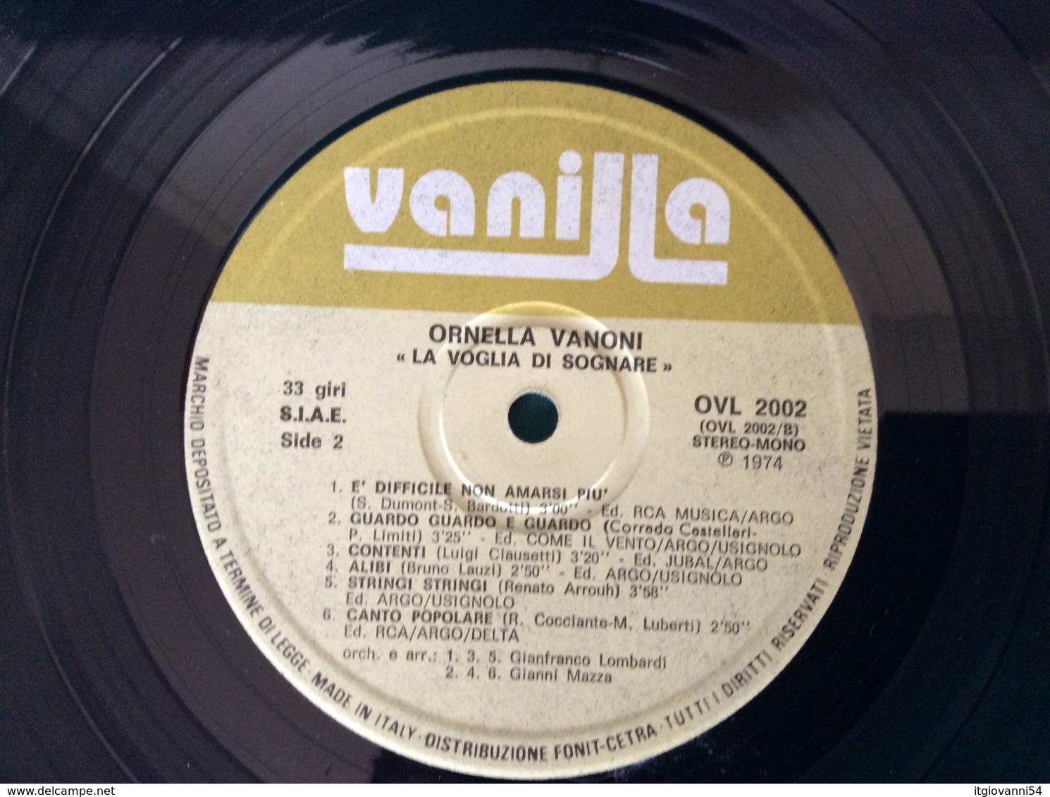 LP Ornella Vanoni "La Voglia Di Sognare" Vanilla 1974 - Disco & Pop