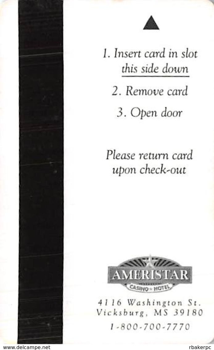 Ameristar Casino - Vicksburg MS - Hotel Room Key Card - Hotel Keycards