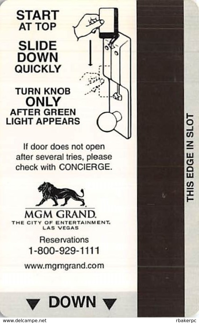 MGM Grand Casino - Las Vegas NV - Hotel Room Key Card - Hotel Keycards